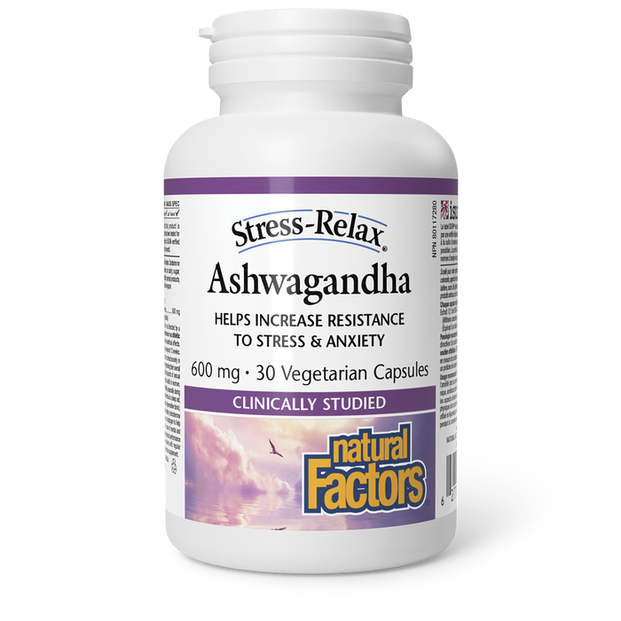 Natural Factors Stress-Relax Ashwagandha 600mg 30 Veg Capsules