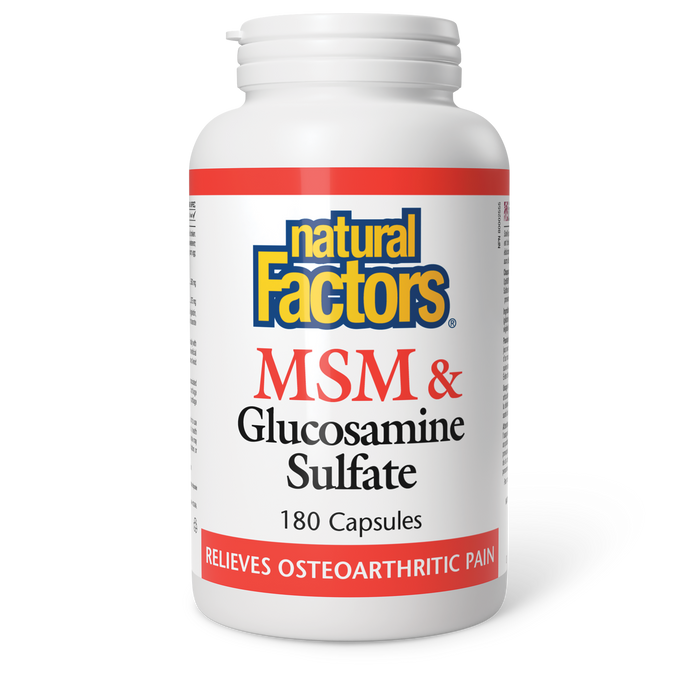 Natural Factors MSM & Glucosamine Sulfate 180 Veg Capsules
