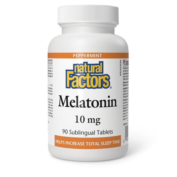 Natural Factors Melatonin - 10mg Peppermint - 90 Sublingual Tablets