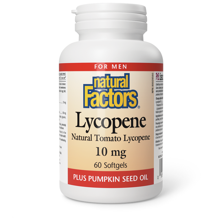 Natural Factors Lycopene Plus Pumpkin - 10mg 60 Gelatin Softgels