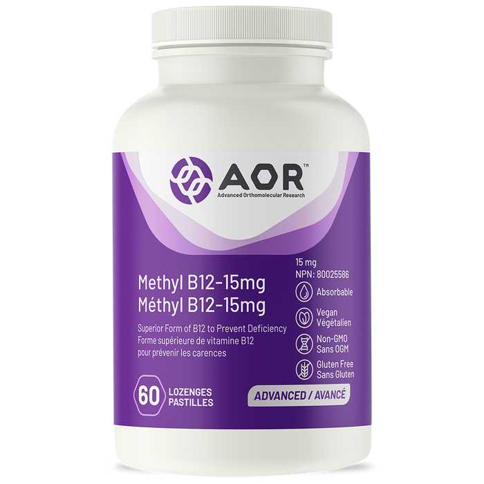 AOR Methyl B12 – 15 mg 60 Sublingual Tablets
