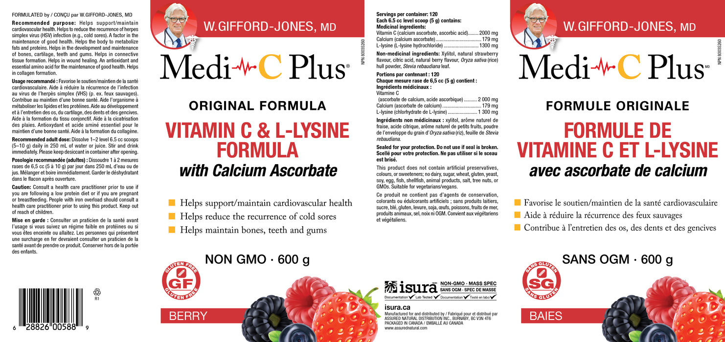 Dr. W. Gifford-Jones Medi C Plus (Calcium) - Berry 600g