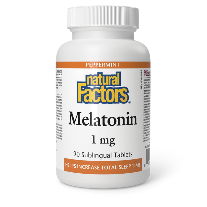 Natural Factors Melatonin - 1mg Peppermint - 90 Sublingual Tablets
