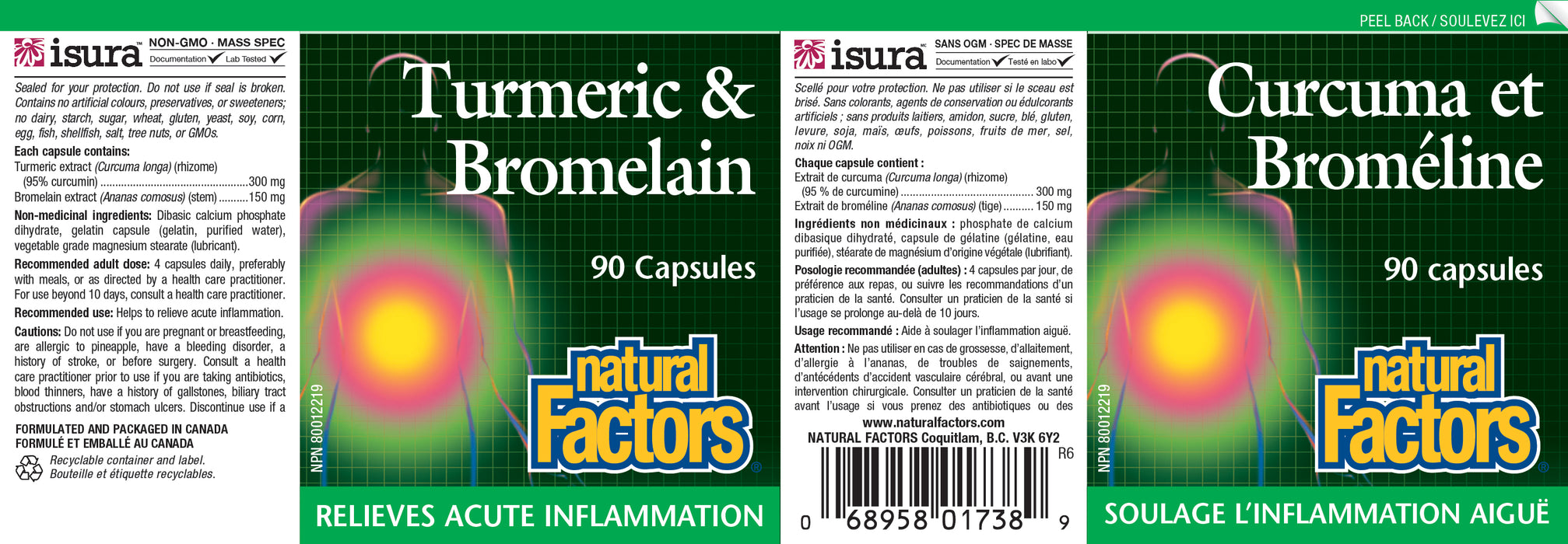 Natural Factors Turmeric & Bromelain 90 Veg Capsules