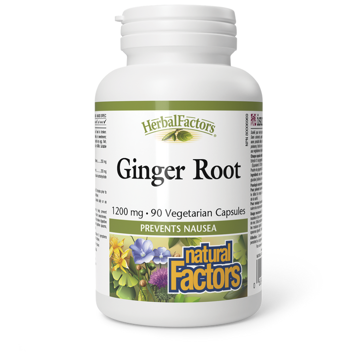 Natural Factors HerbalFactors Ginger Root 1200mg 90 Vegetarian Capsules