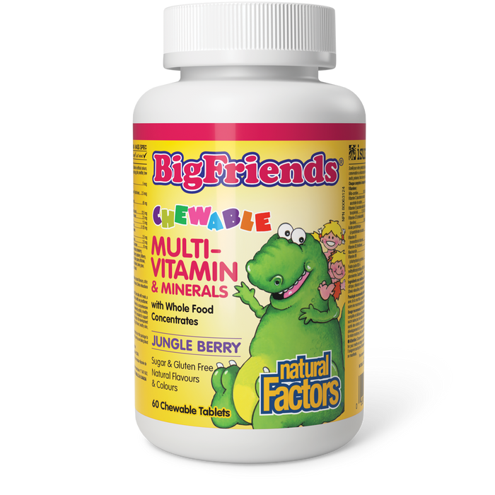 Natural Factors Big Friends Chewable Multivitamin & Minerals with Whole Food Concentrates - Jungle Berry