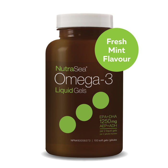 NutraSea® Omega-3 Liquid Gels - Fresh Mint 100 Gelatin Softgels